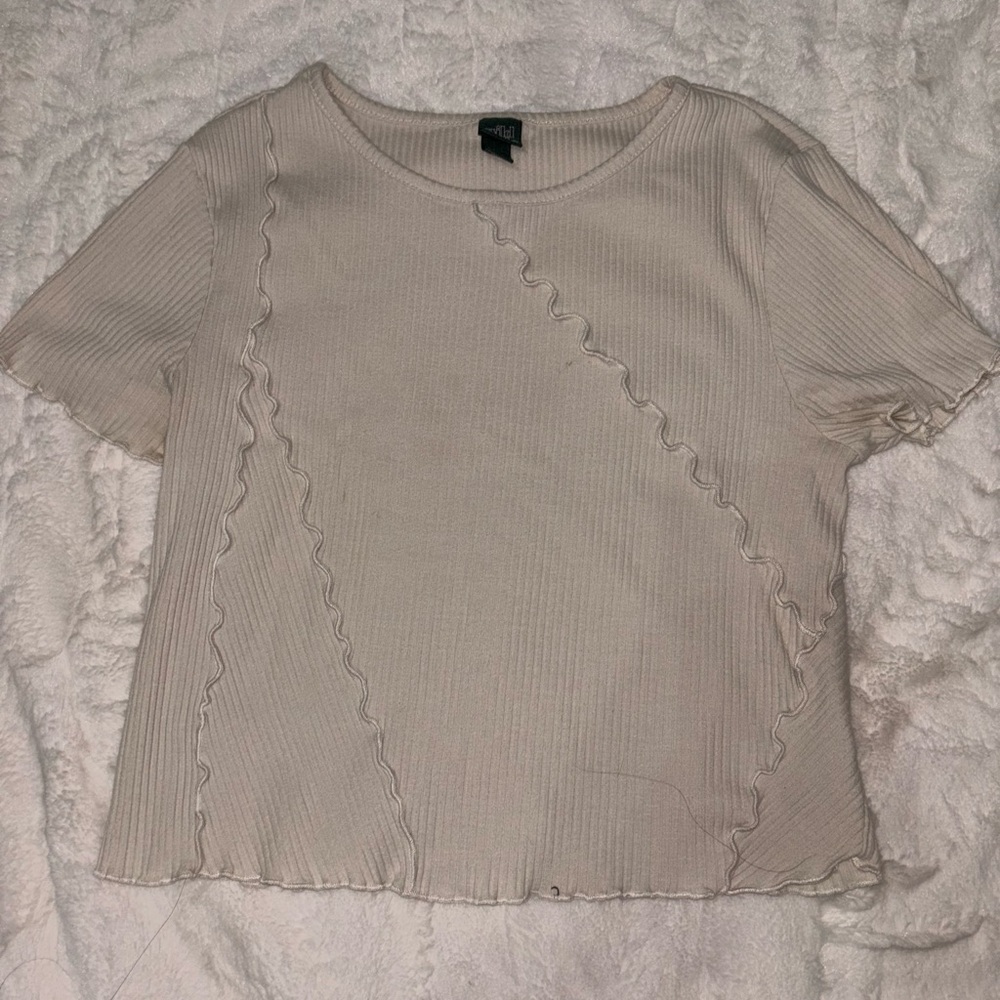 Ruffled white cotton shirt